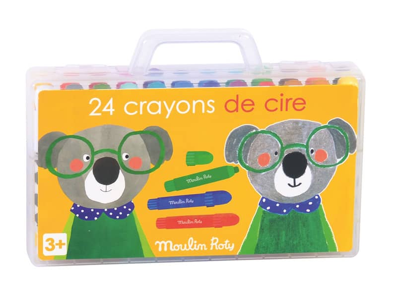 Boite de 24 crayons de cire Les Popipop Moulin Roty
