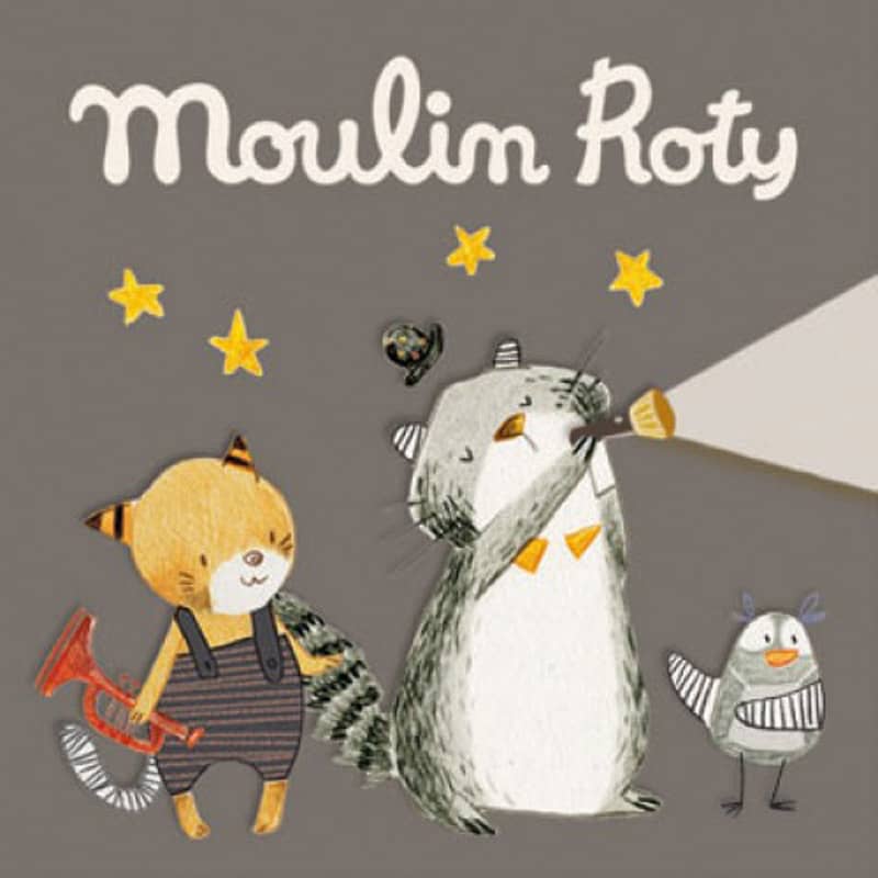 Boite de 3 disques pour lampe a histoires Les Moustaches Moulin Roty