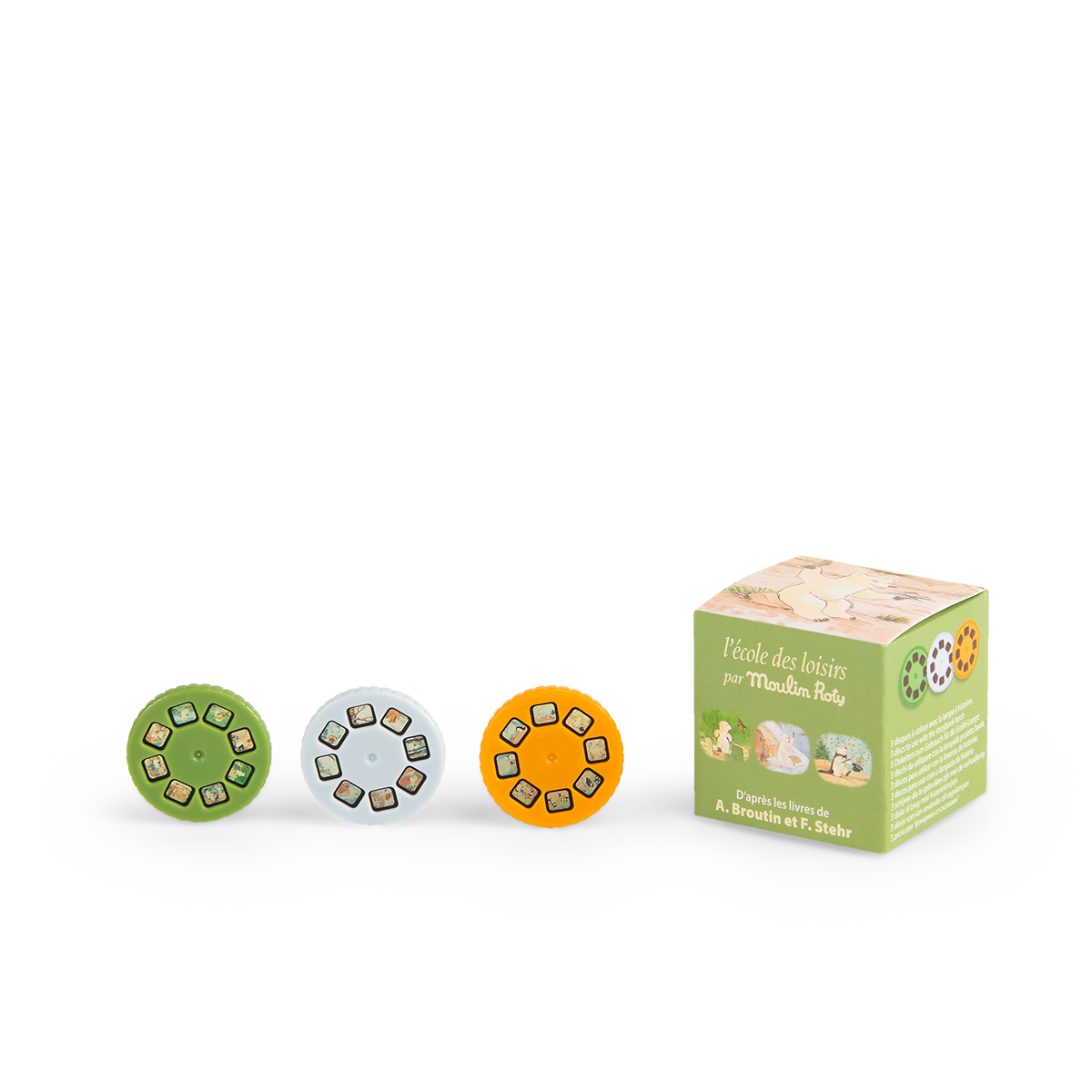 Boite de 3 disques pour lampe Calinours Ecole des loisirs Moulin Roty