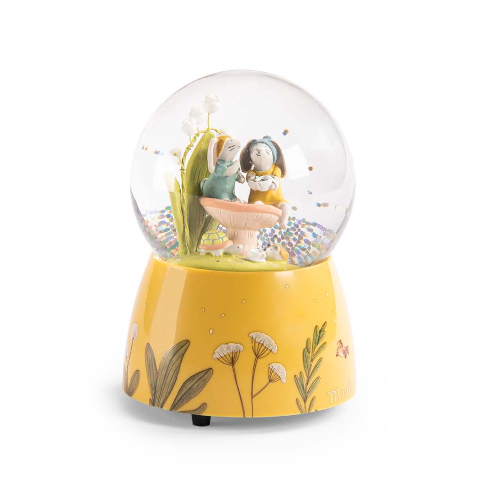 Boule a neige musicale Trois petits lapins Moulin Roty