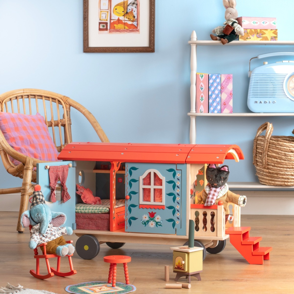 Roulotte en bois Les Minouchkas Moulin Roty