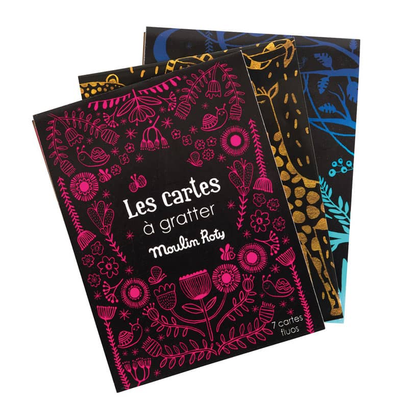Cartes a gratter Fluo Les Petites Merveilles Moulin Roty