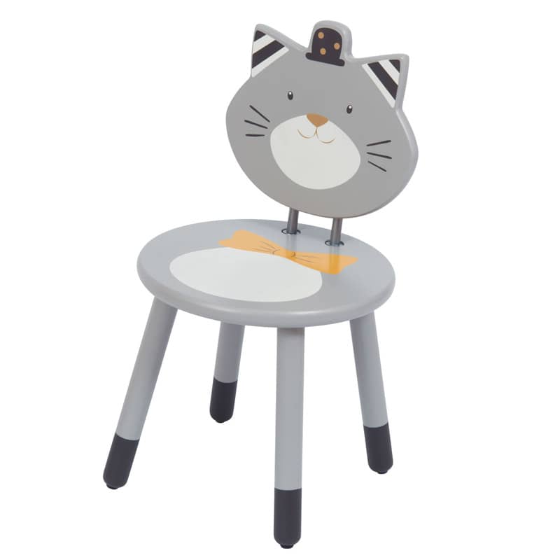 Chaise enfant grise Fernand Les Moustaches Moulin Roty