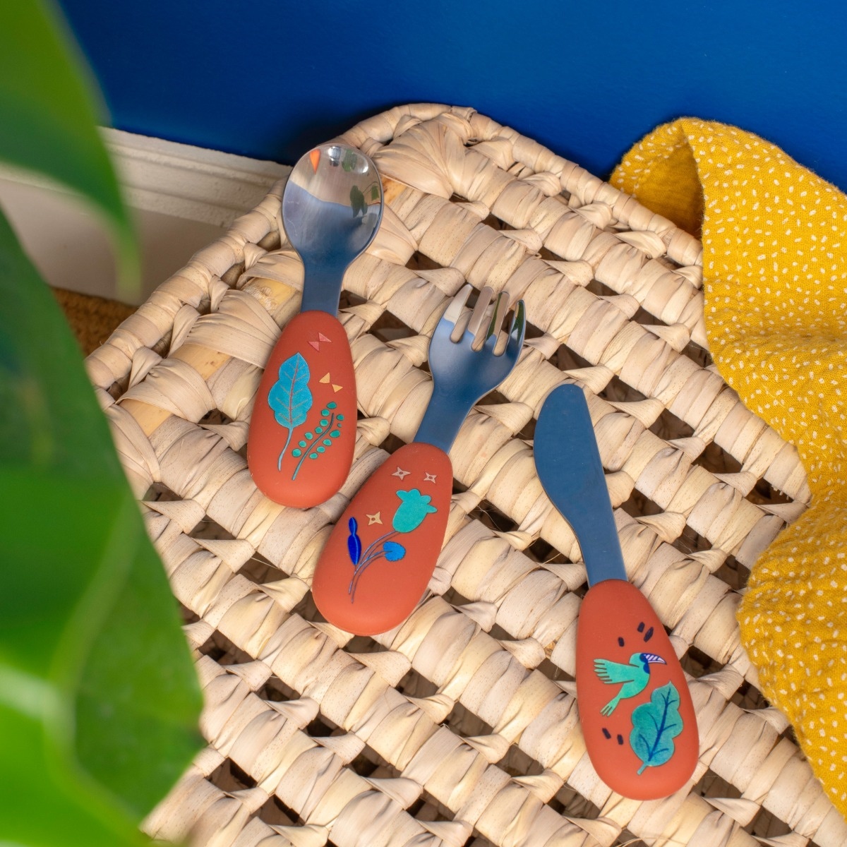 Set couverts silicone La forêt Mawa Moulin Roty