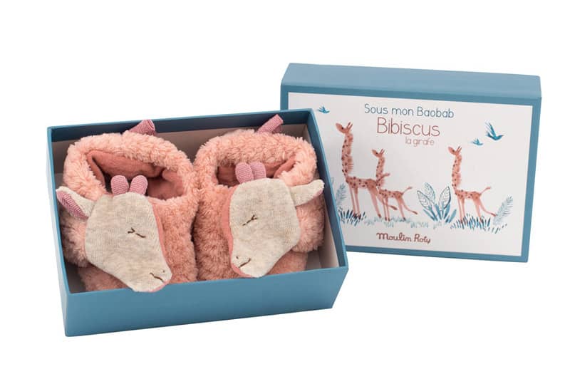 Chaussons bebe Girafe Sous mon baobab Moulin Roty