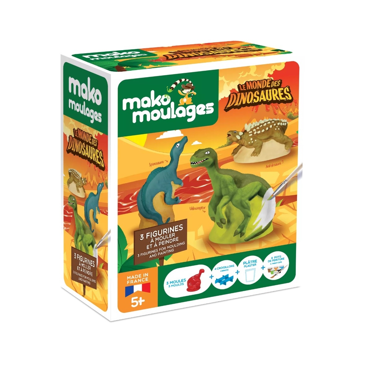 Coffret 3 moulages Dinosaures Mako Moulages