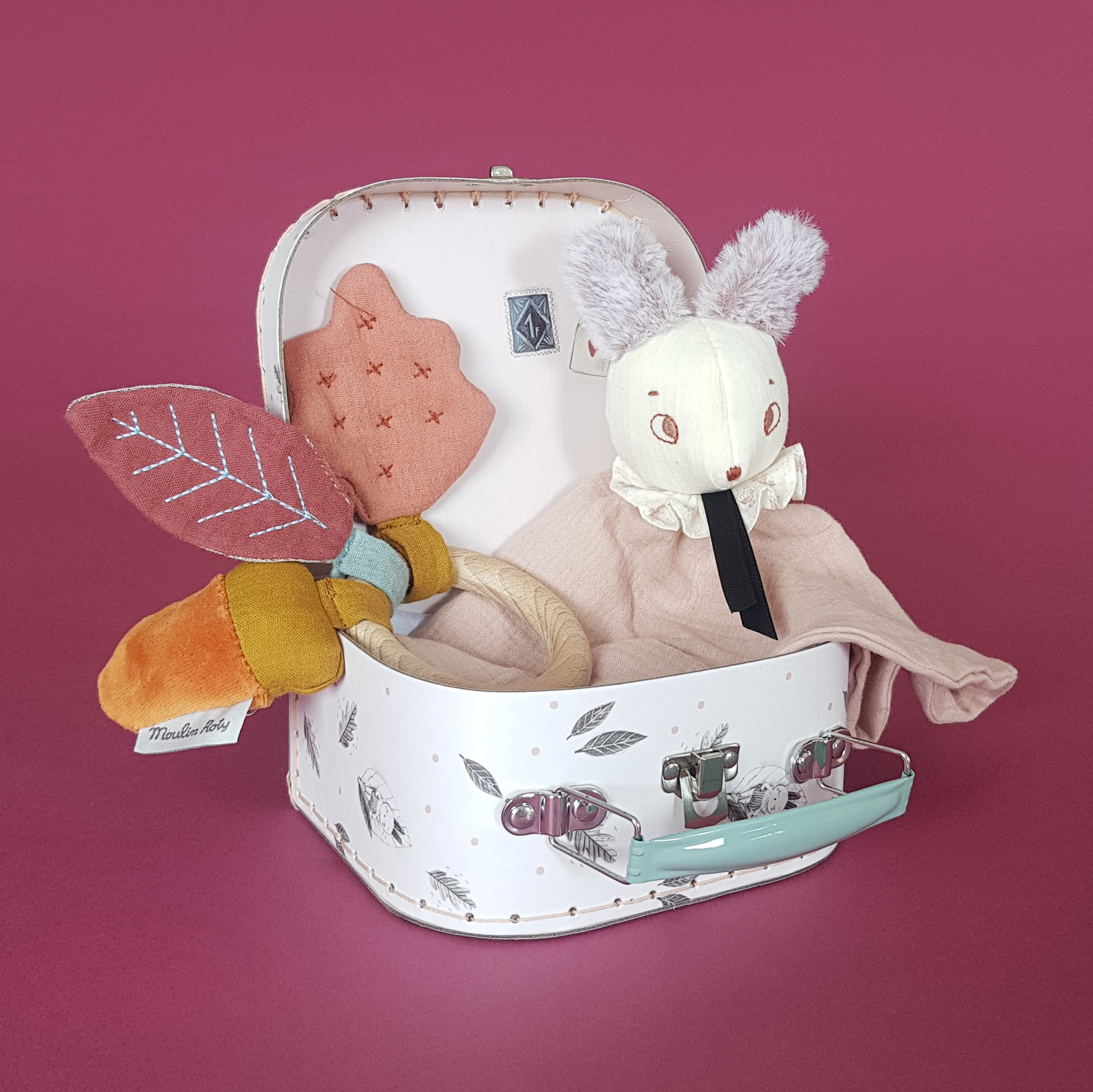 Coffret cadeau naissance petite valise Apres la pluie Moulin Roty
