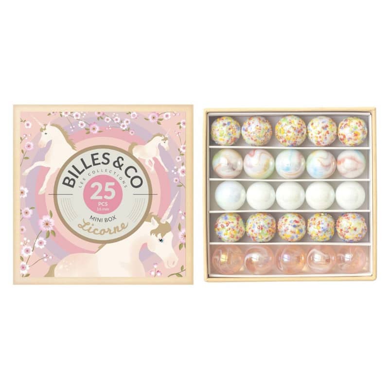 Coffret de 25 billes Licorne Billes  Co