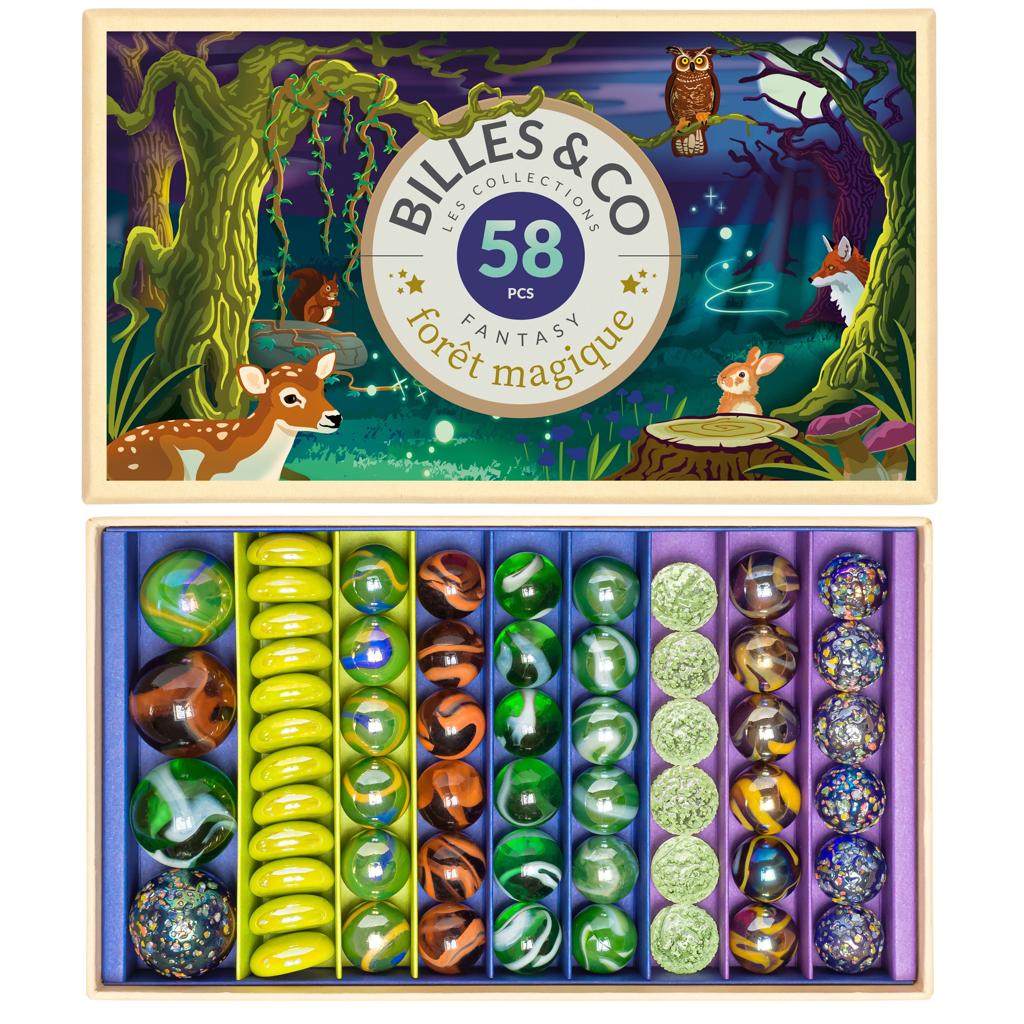 Coffret de 58 billes Foret Magique Billes  Co