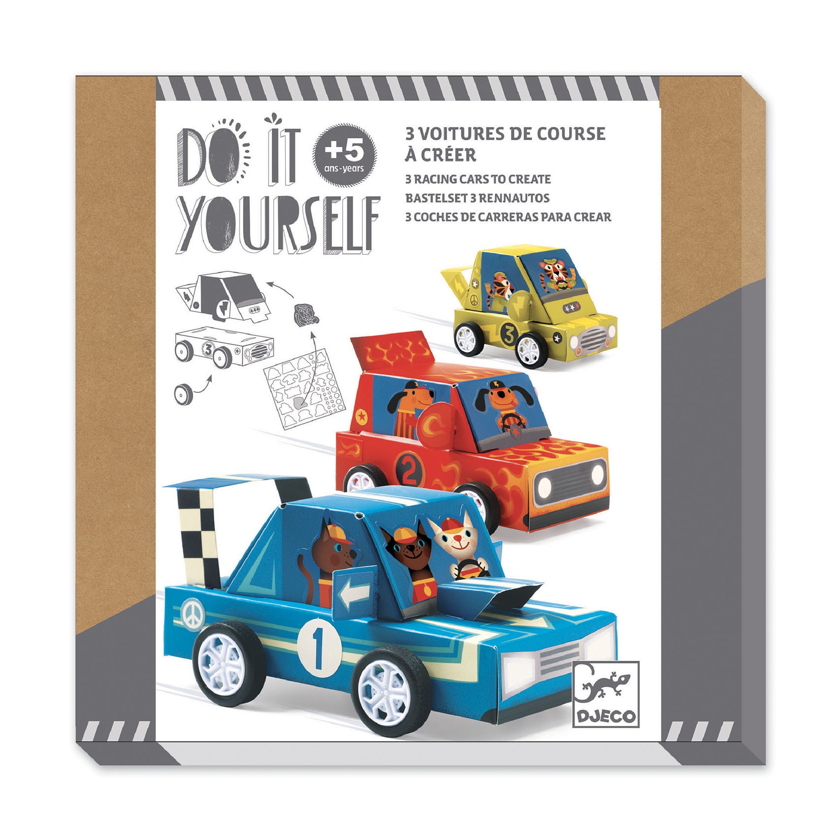 Coffret DIY 3 voitures a creer Grand prix Djeco