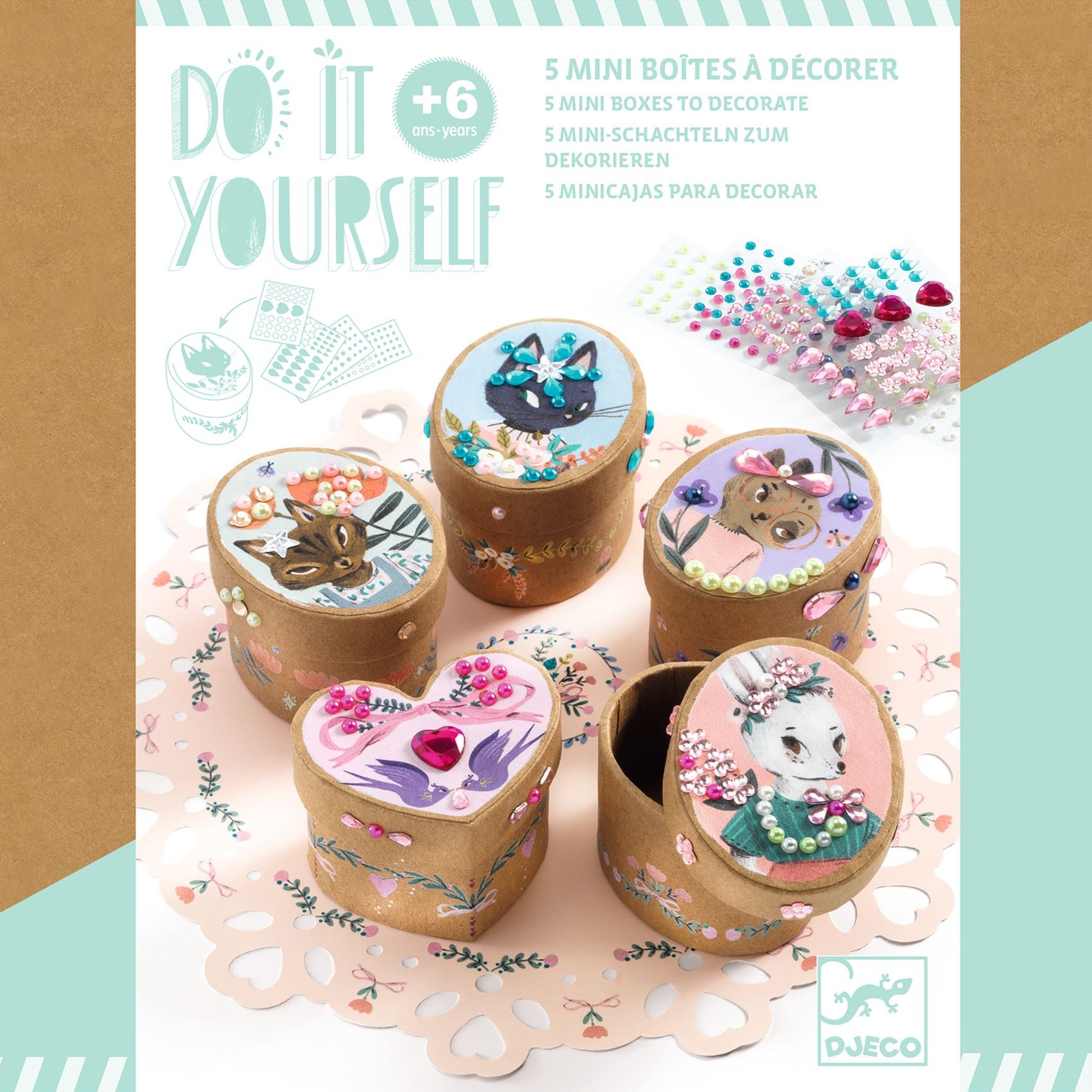 Coffret DIY 5 mini boites a decorer Djeco