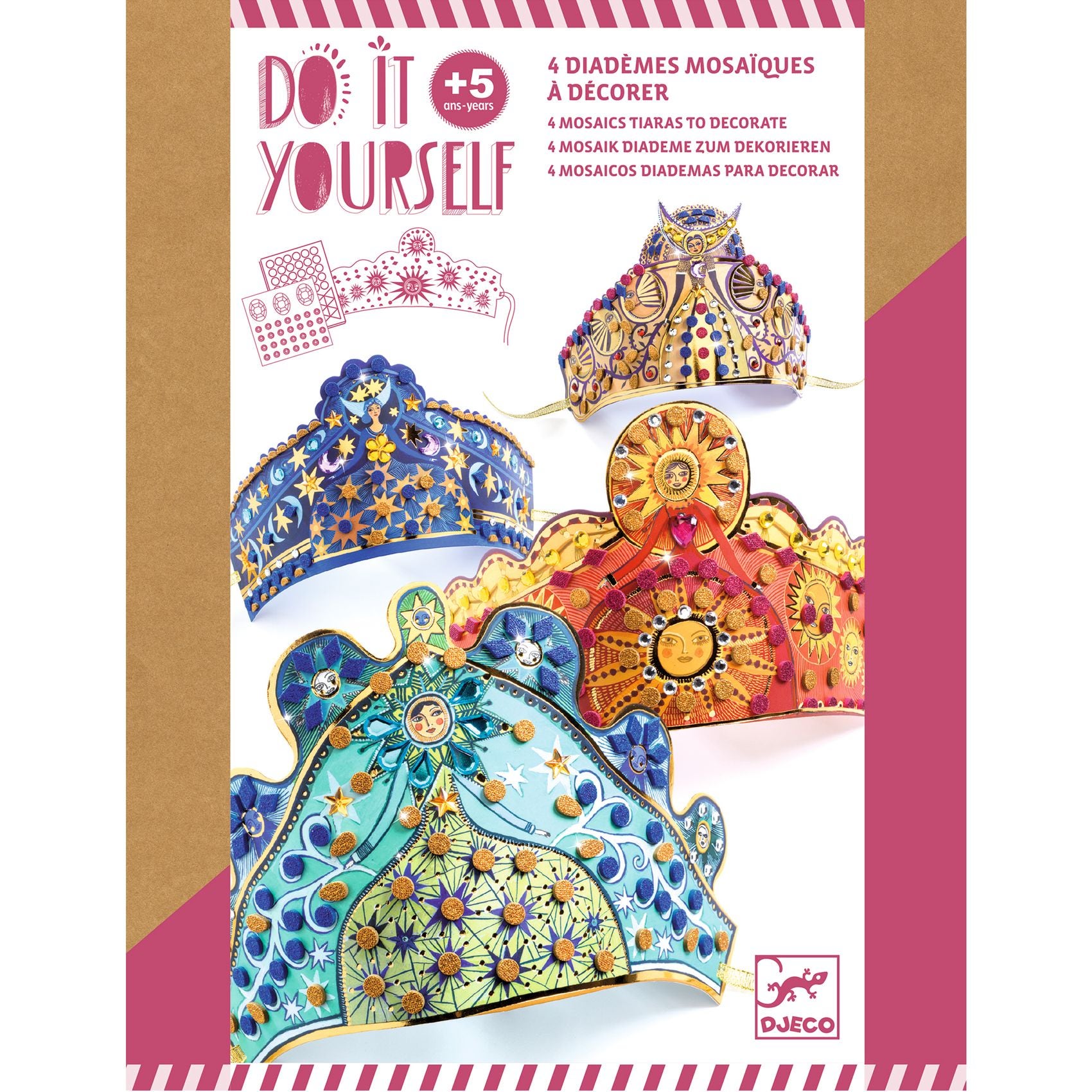 Coffret DIY Diademes mosaiques a decorer Enchanteresses Djeco