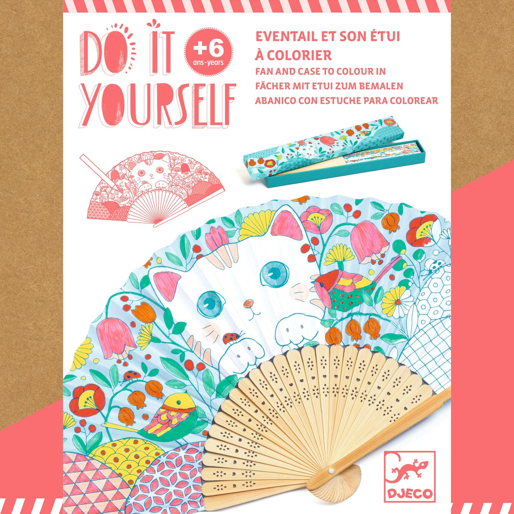 Coffret DIY Eventail et son etui a colorier Koneko Djeco