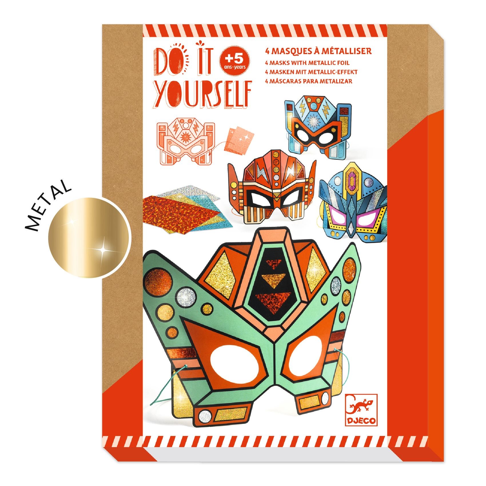 Coffret DIY Masques a metalliser Super robots Djeco