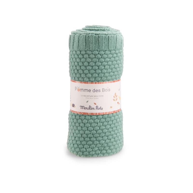 Couverture bebe laine mixte Pomme des bois Moulin Roty