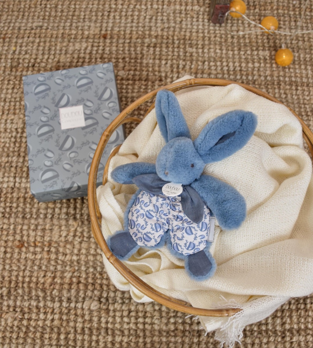 Doudou lapin bleu 18 cm Doudou et compagnie
