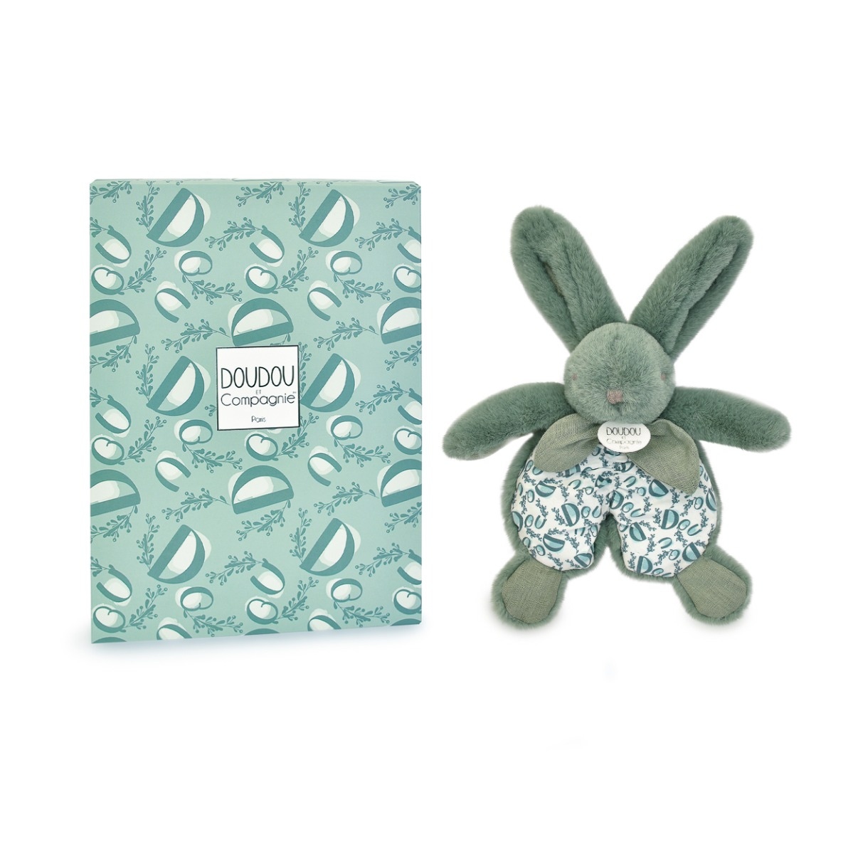 Doudou lapin vert sauge 18 cm Doudou et compagnie