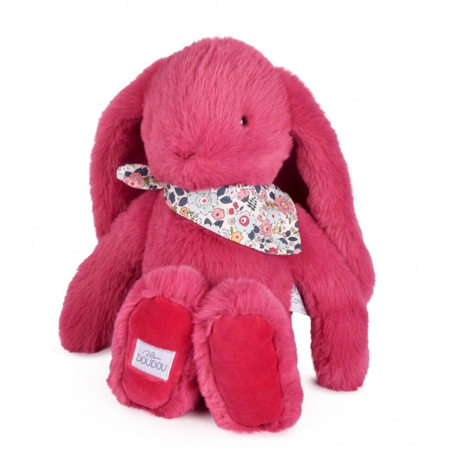 Peluche Lapin Fleurette fuchsia 35 cm Doudou et Compagnie 