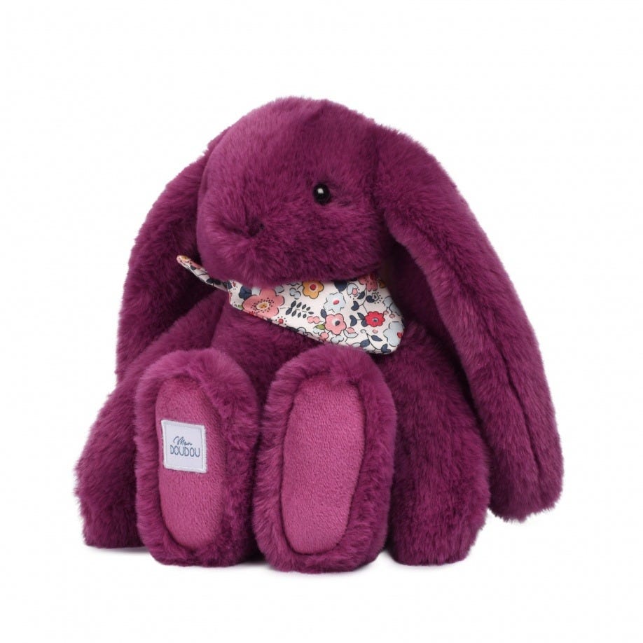 Peluche Lapin Fleurette prune 25 cm Doudou et Compagnie 