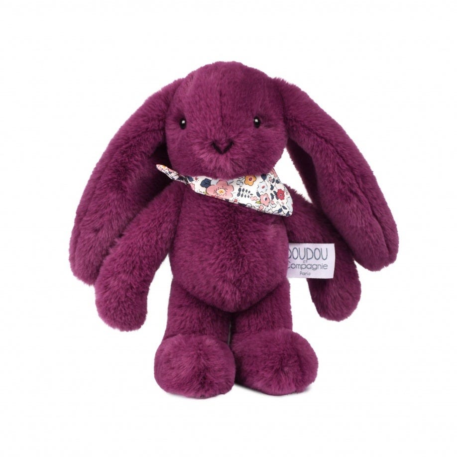 Peluche Lapin Fleurette prune 35 cm Doudou et Compagnie 