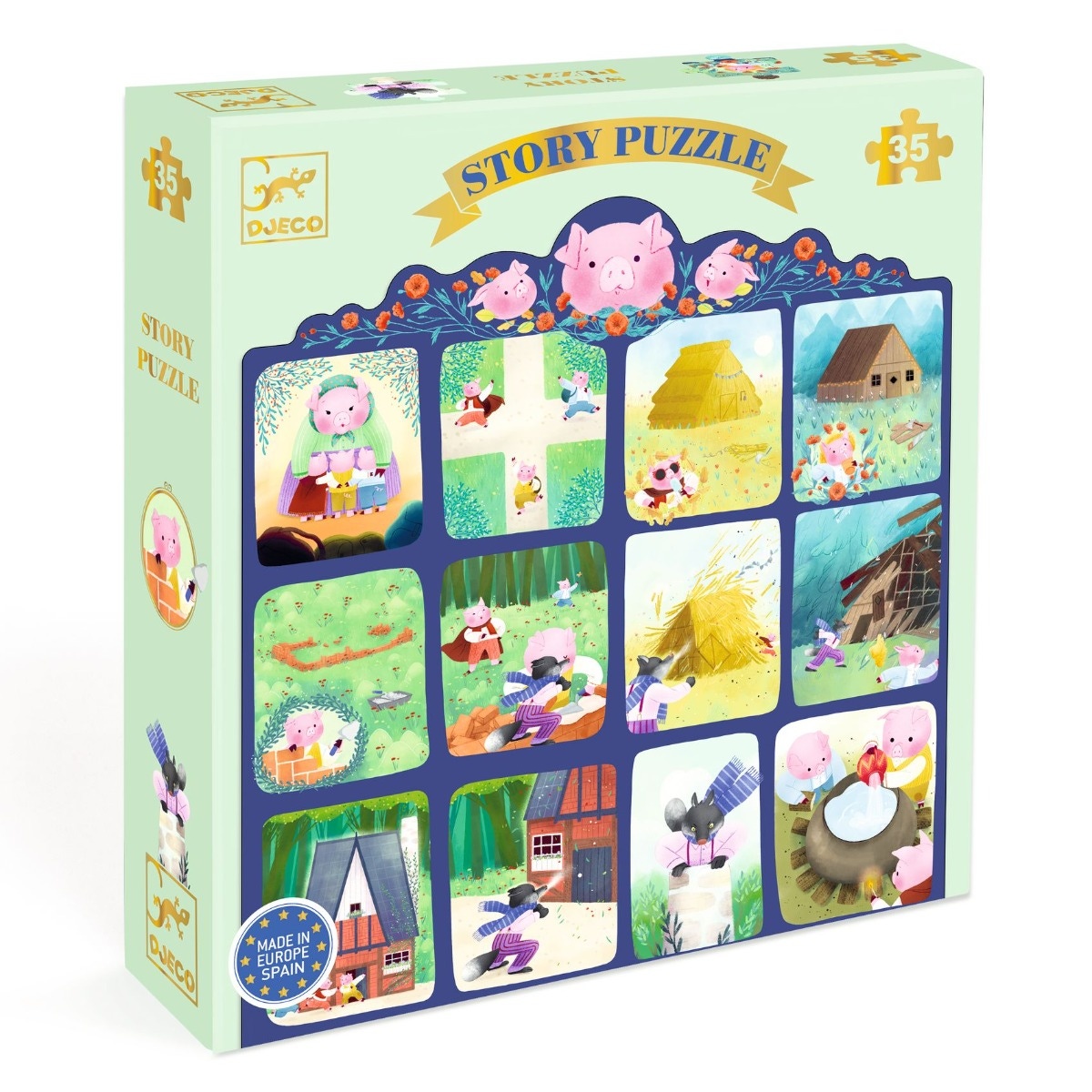 Puzzle Les Trois Petits Cochons 35 pcs Djeco