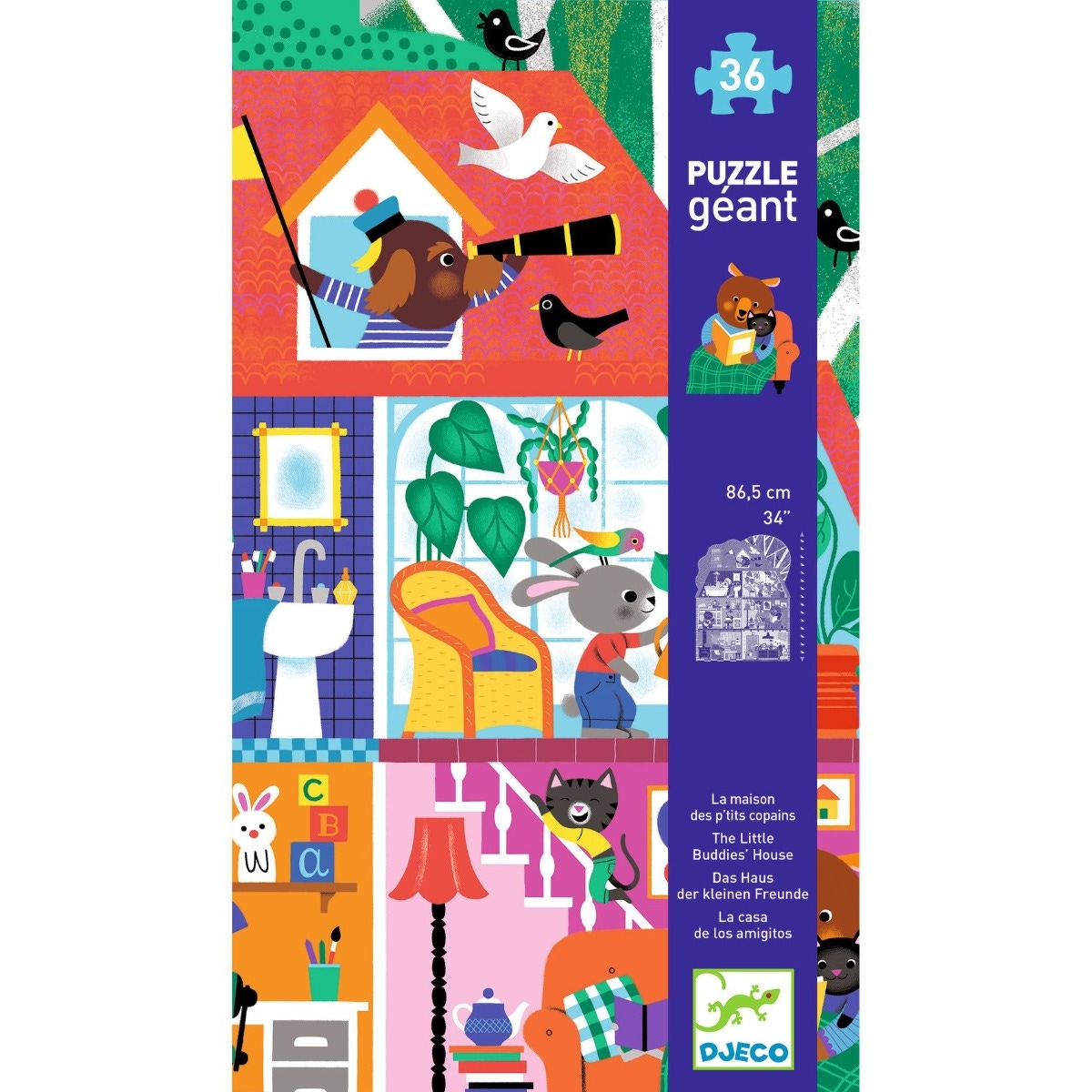 Puzzle géant La maison p'tits copains 36 pcs Djeco