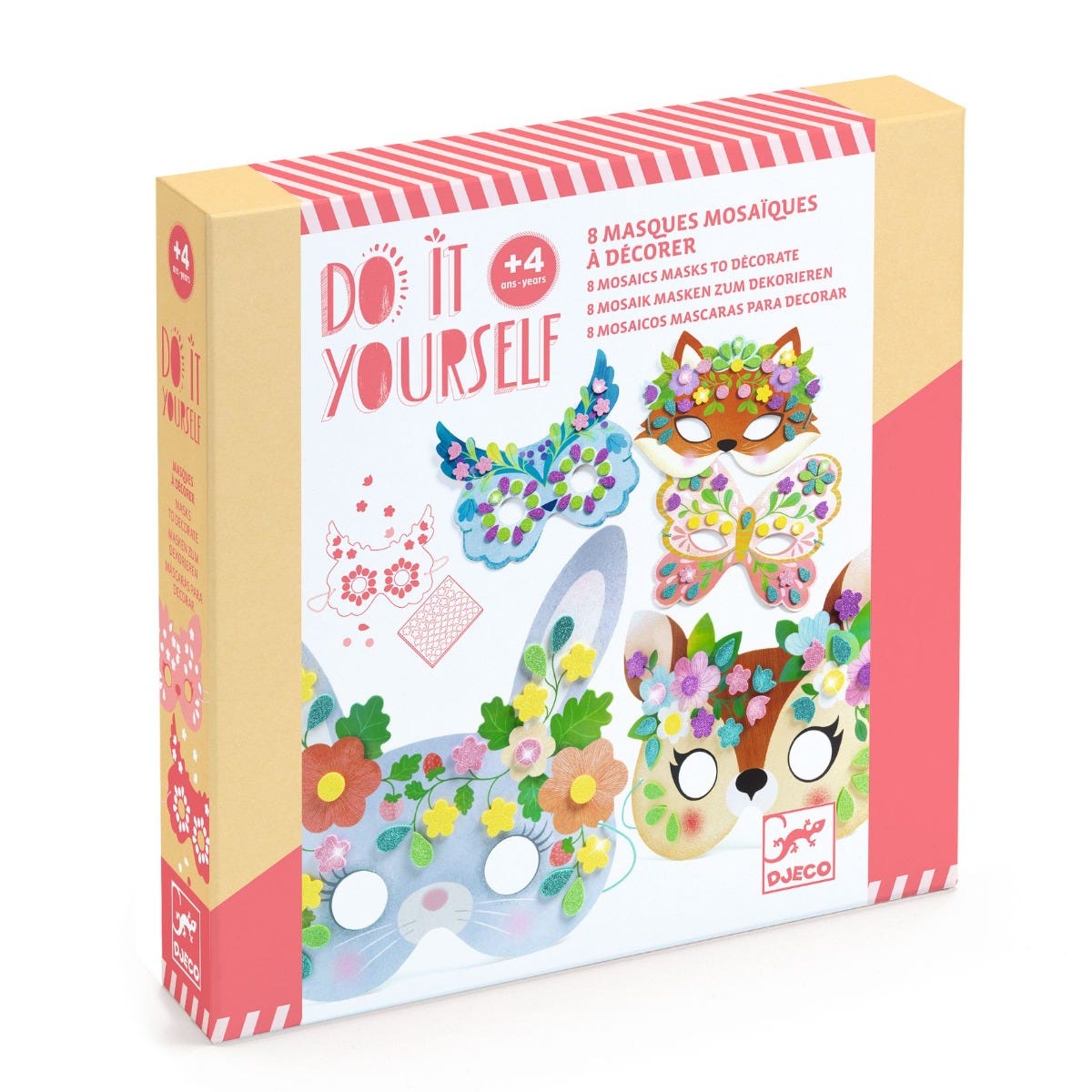 Coffret DIY masques à décorer animaux de la forêt Djeco