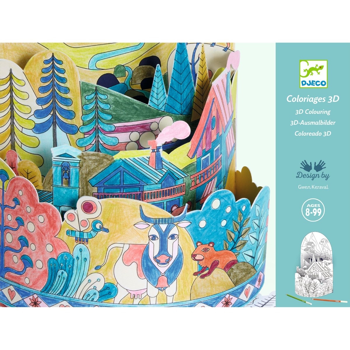 Coloriages 3D Au sommet du monde Djeco