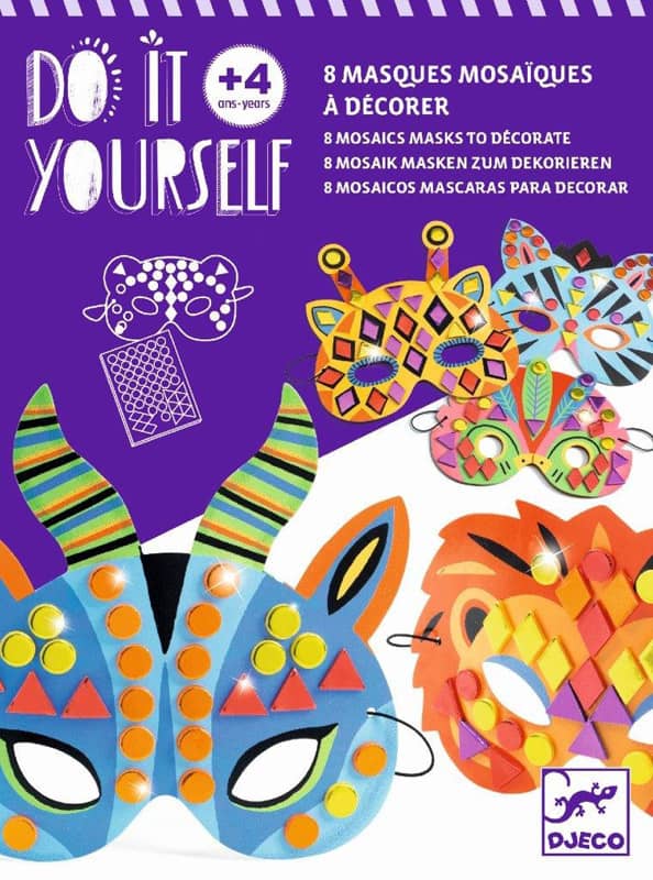 djeco 8 masques decorer animaux jungle