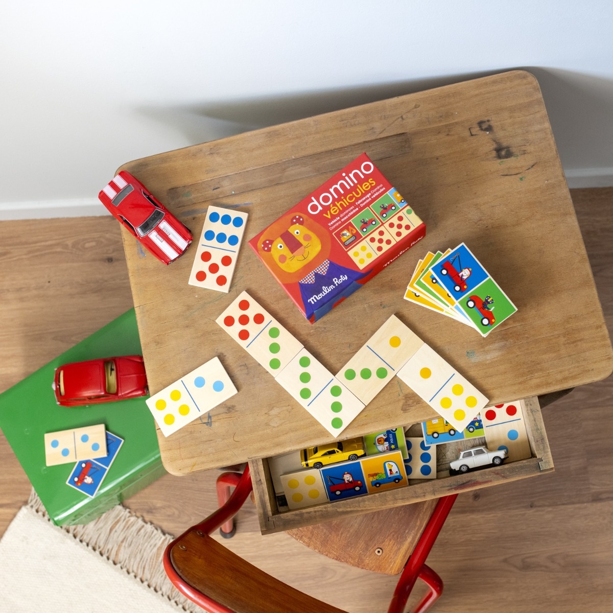 Domino vehicules en bois Les Popipop Moulin Roty