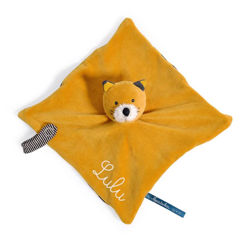 Doudou a broder chat moutarde Lulu Les Moustaches Moulin Roty