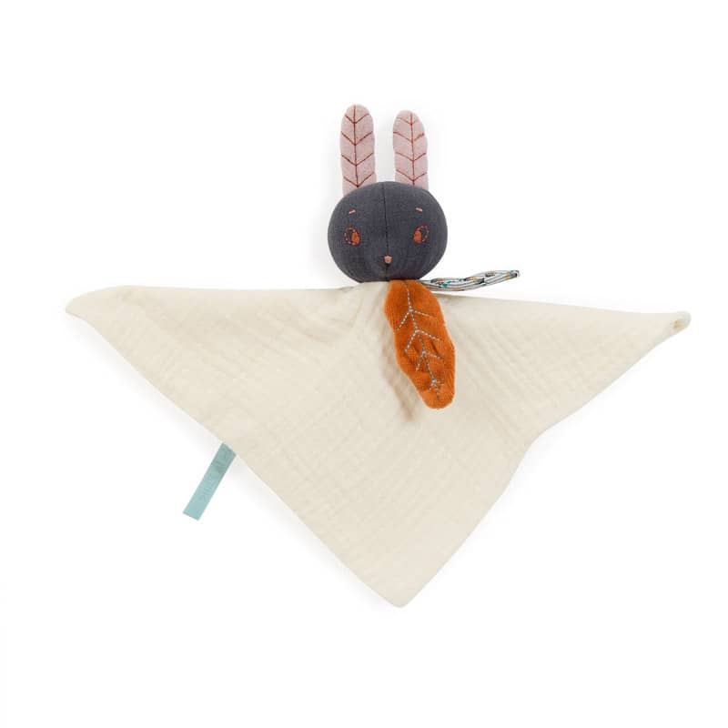 Doudou a broder lapin creme Apres la pluie Moulin Roty