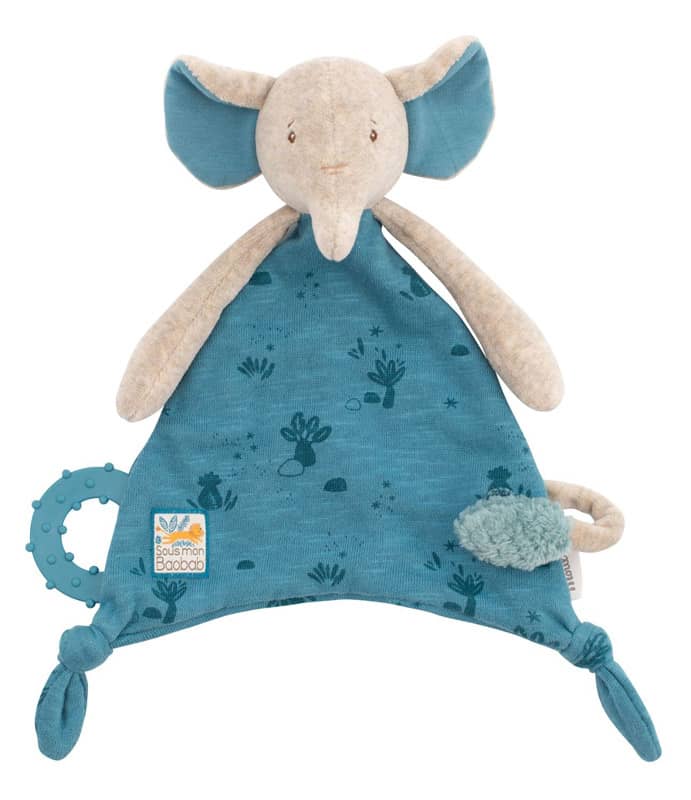 Doudou attachetetine a broder Elephant Sous mon baobab Moulin Roty