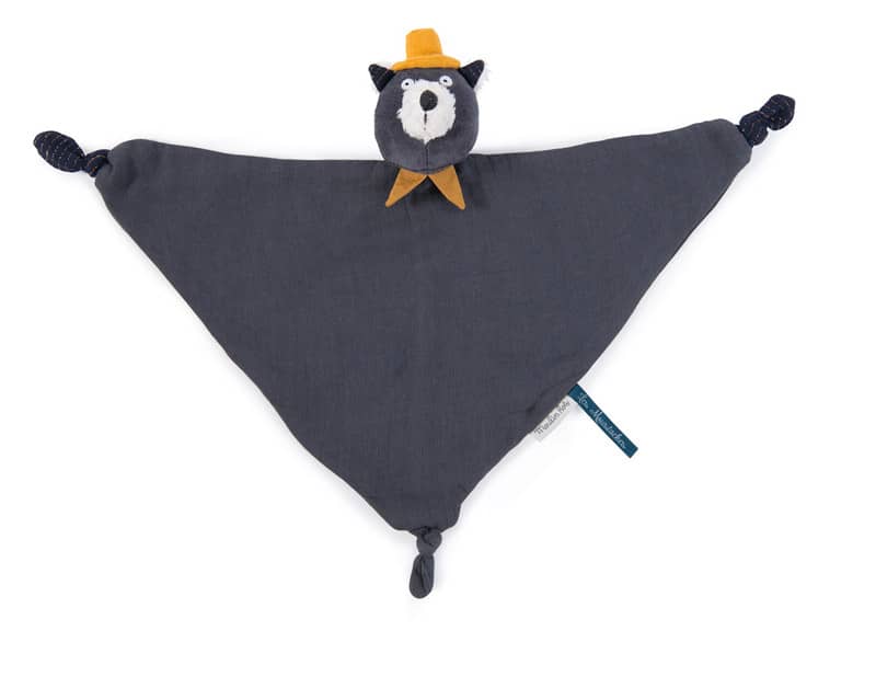 Doudou lange a broder chat Alphonse Les Moustaches Moulin Roty