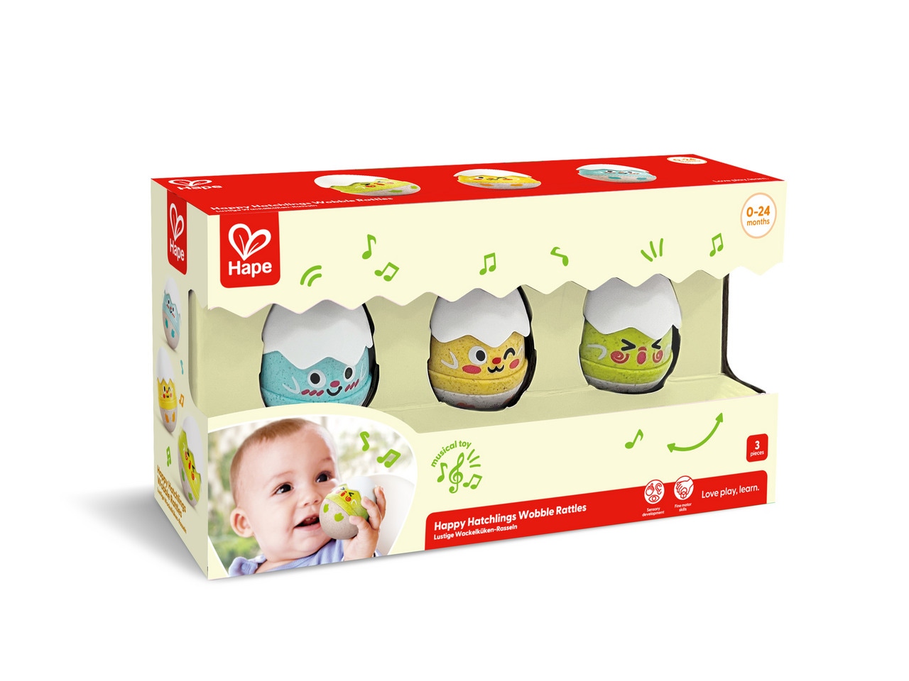 Set de 3 hochets poussins Hape