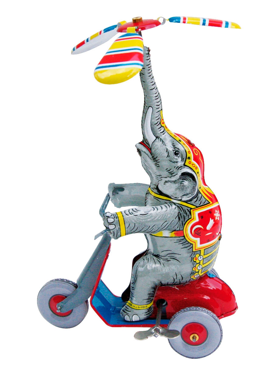 Elephant sur tricycle mecanique Bass  Bass