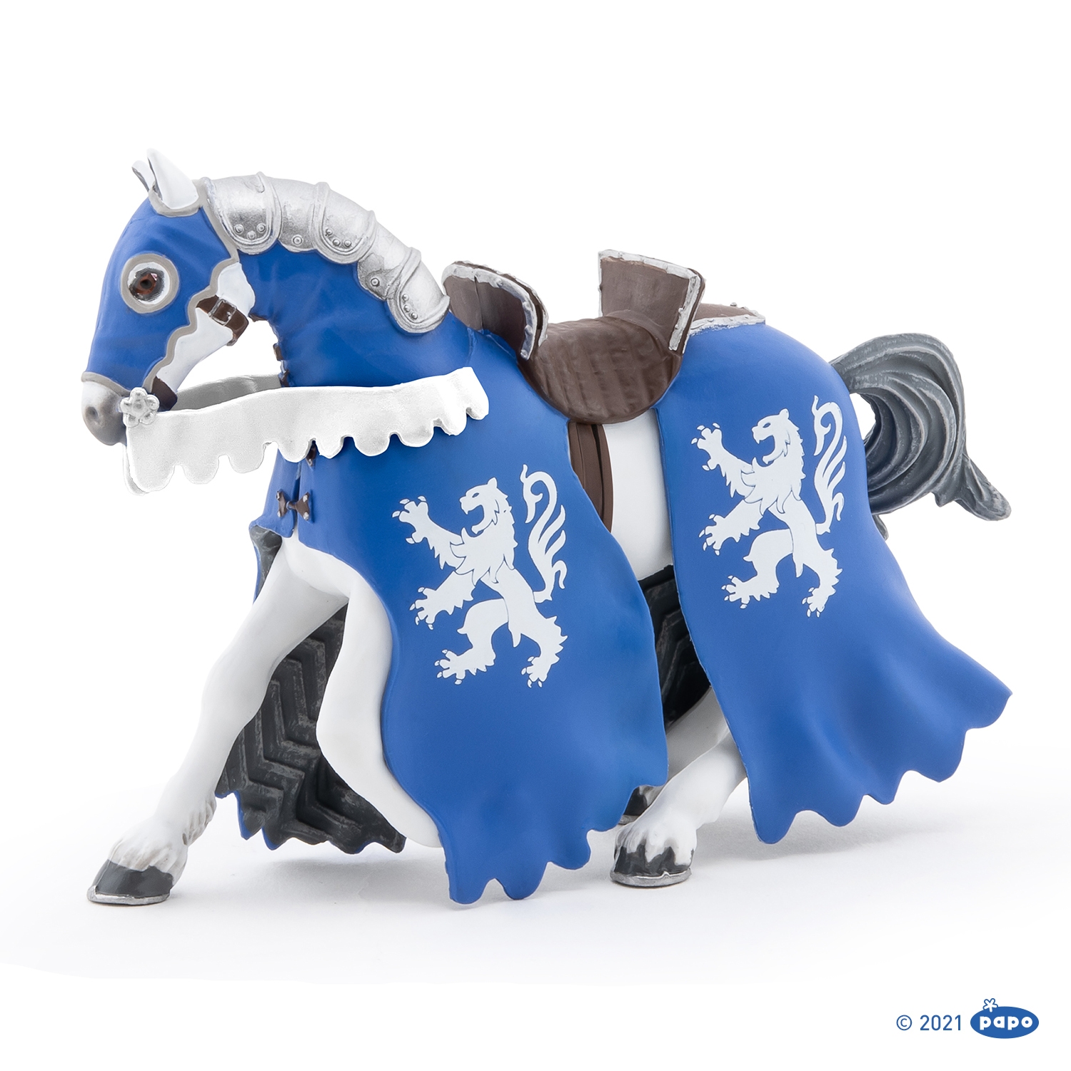 Figurine Cheval du chevalier lion a la lance Papo