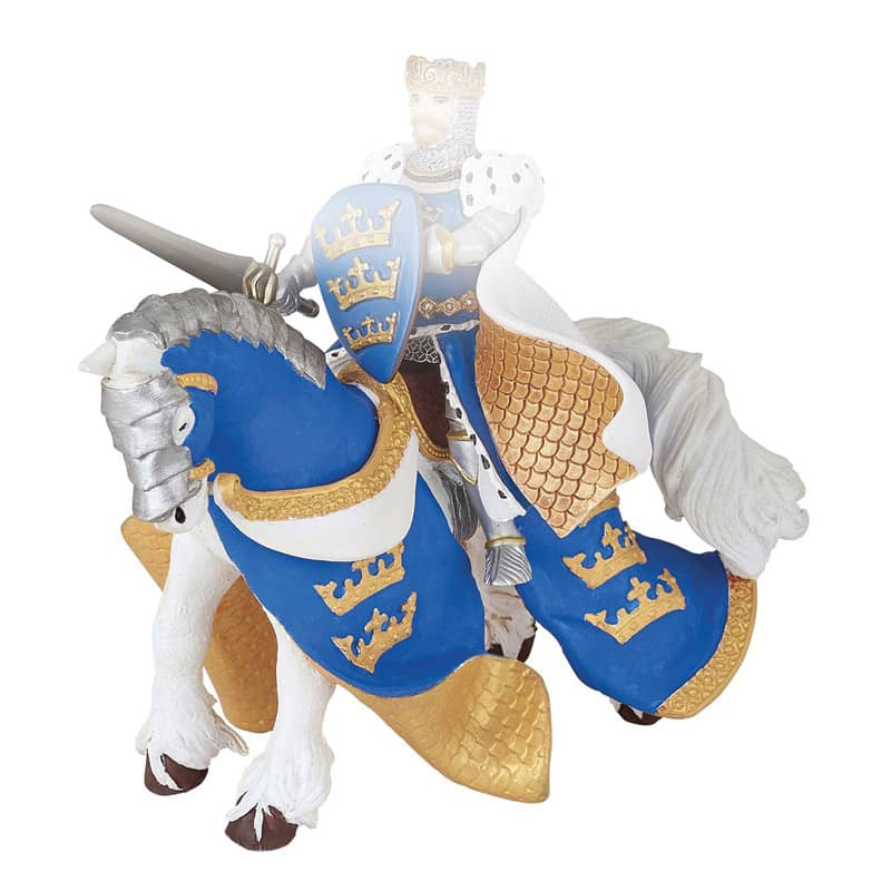 Figurine Cheval du roi Arthur bleu  Papo