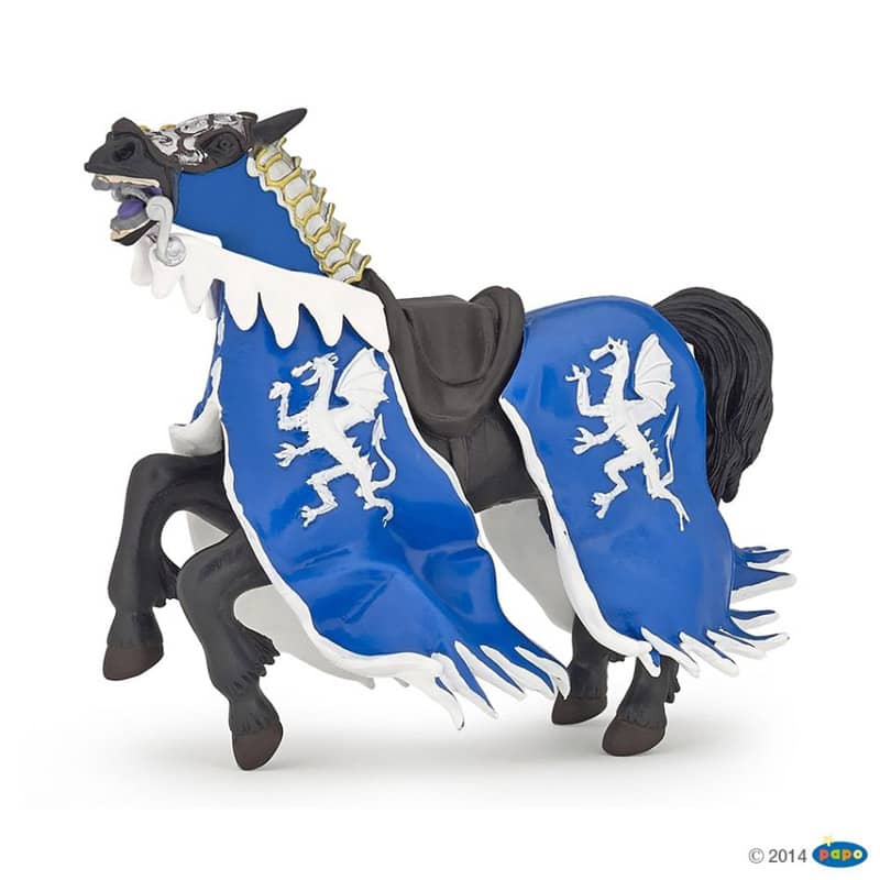 Figurine cheval du roi au dragon bleu Papo