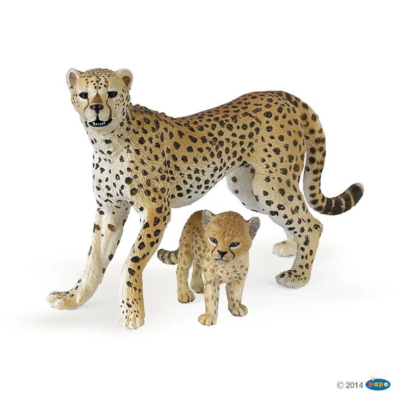 Figurine Guepard et bebe Papo