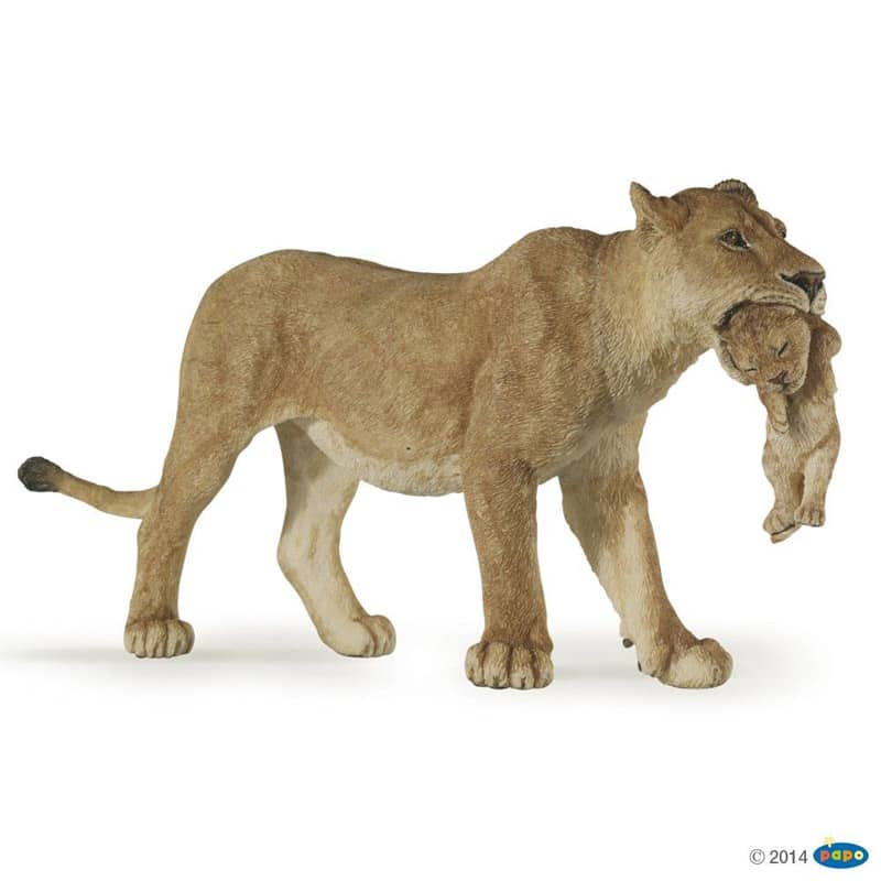 Figurine lionne et lionceau