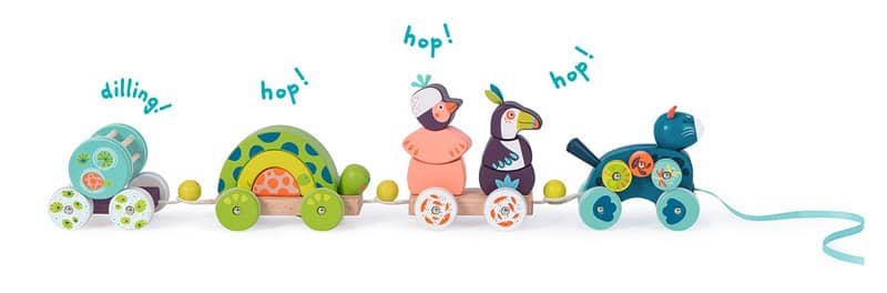 Grand train d'activites a tirer Dans la jungle Moulin Roty