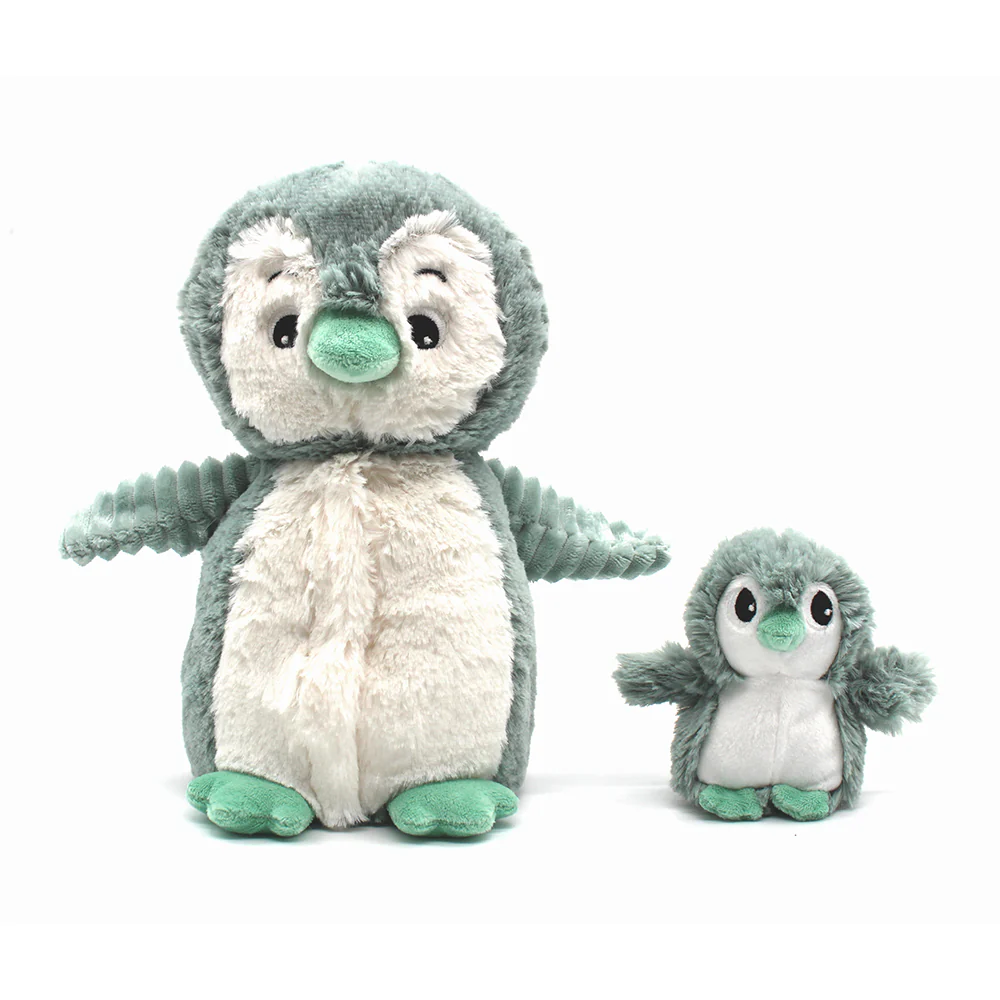 Peluche Pingouin menthe maman bébé Ptipotos Les Déglingos