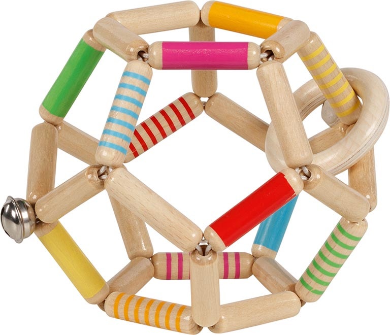 Hochet en bois balle flexible rayee Heimess