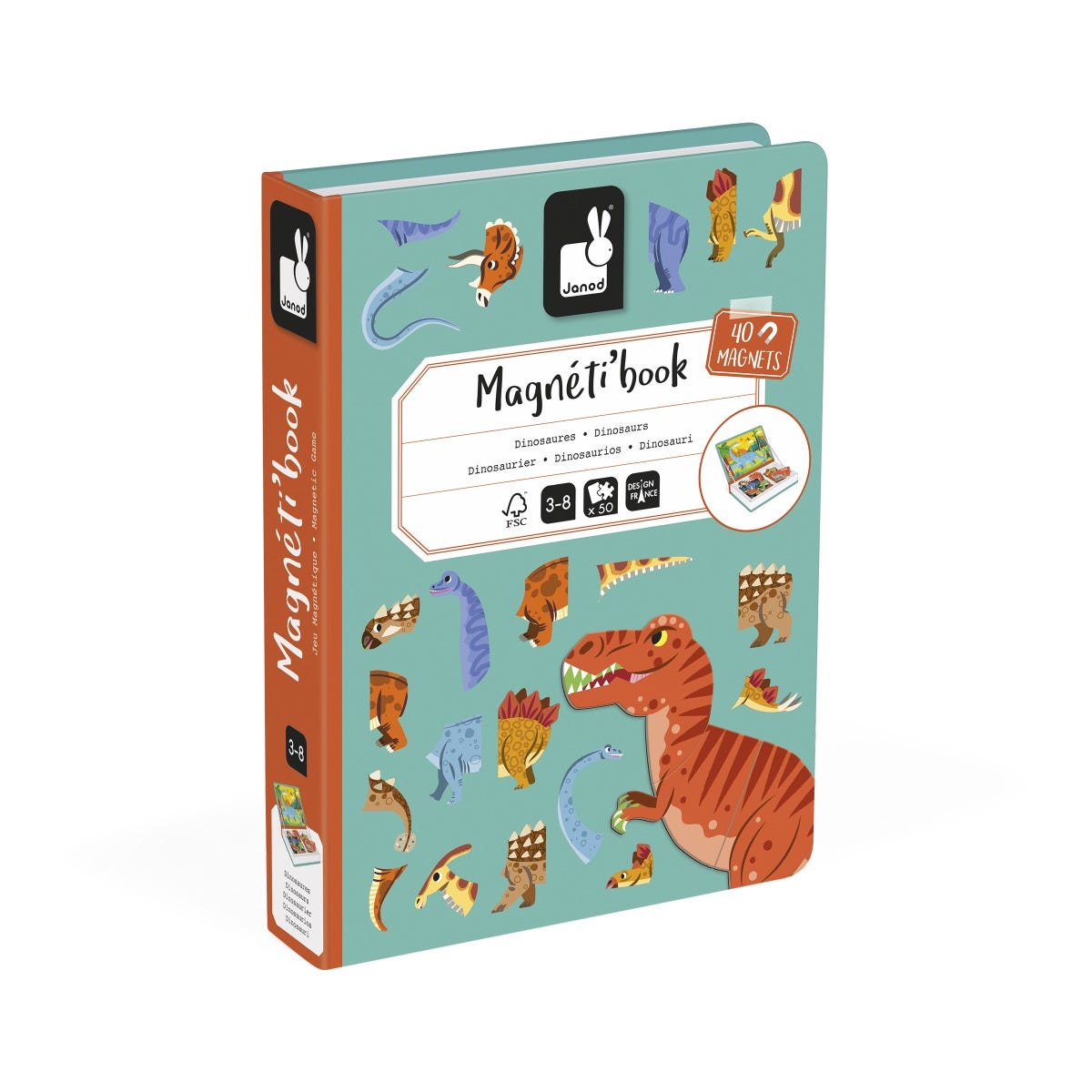 Jeu magnetique Magneti'book Dinosaures Janod