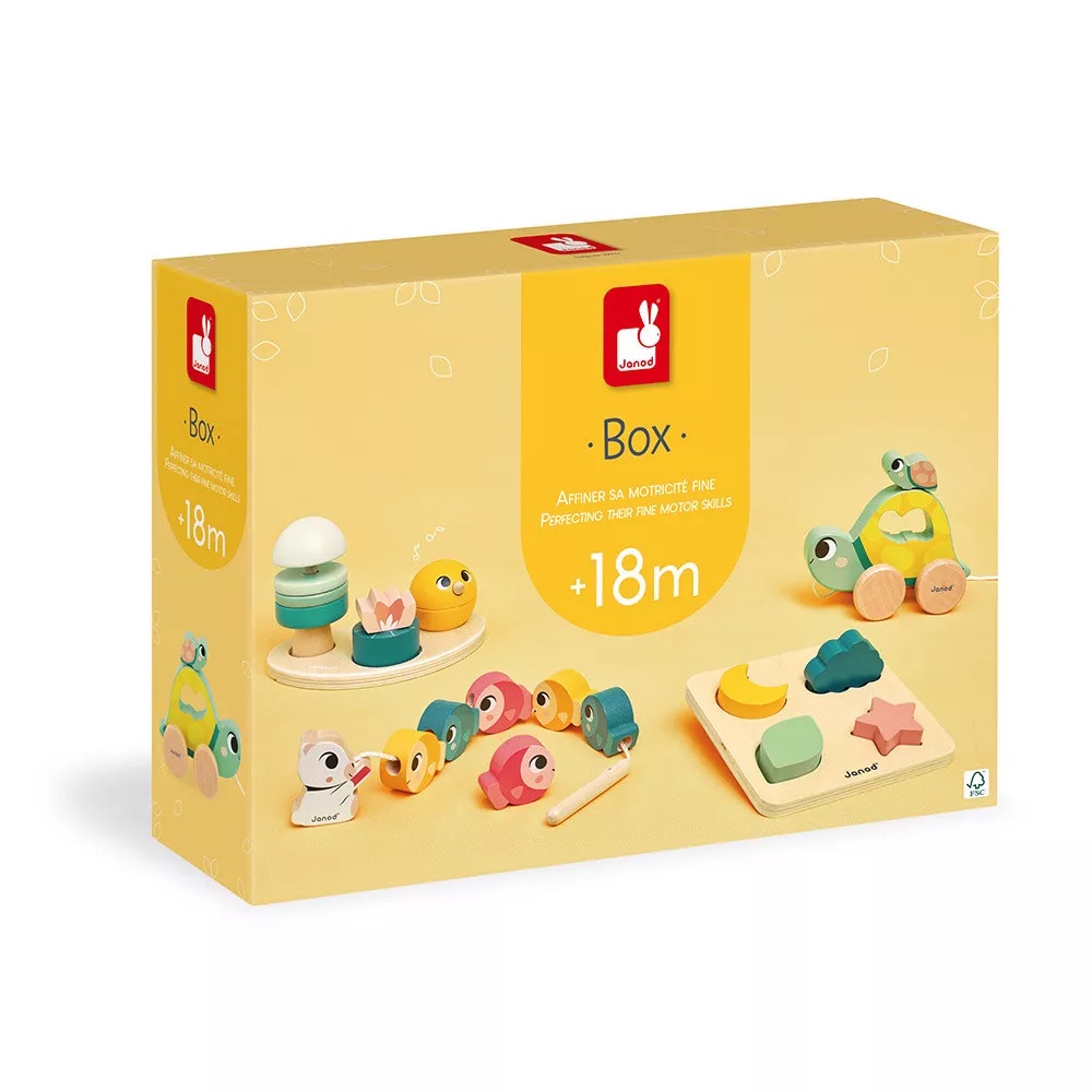 Box 4 jouets en bois 18 mois Janod