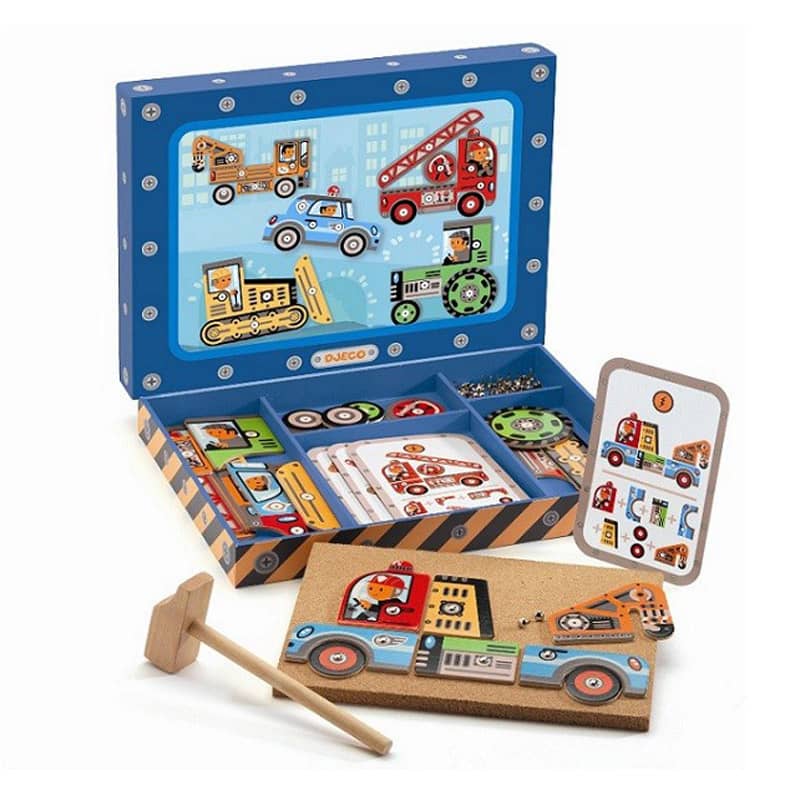 Jeu aÂ  clouer Tap tap vehicules Djeco