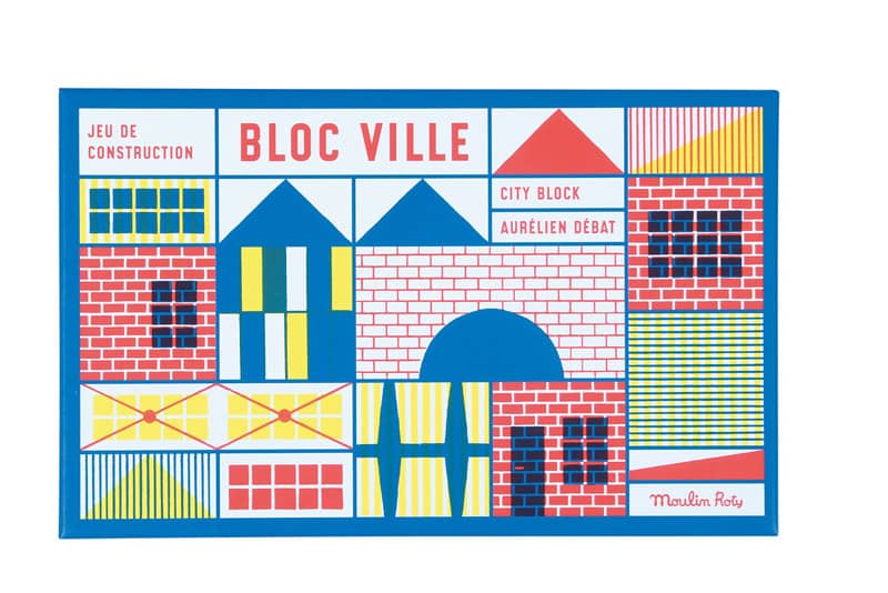 Jeu de construction en bois Bloc Ville Dans la ville Moulin Roty