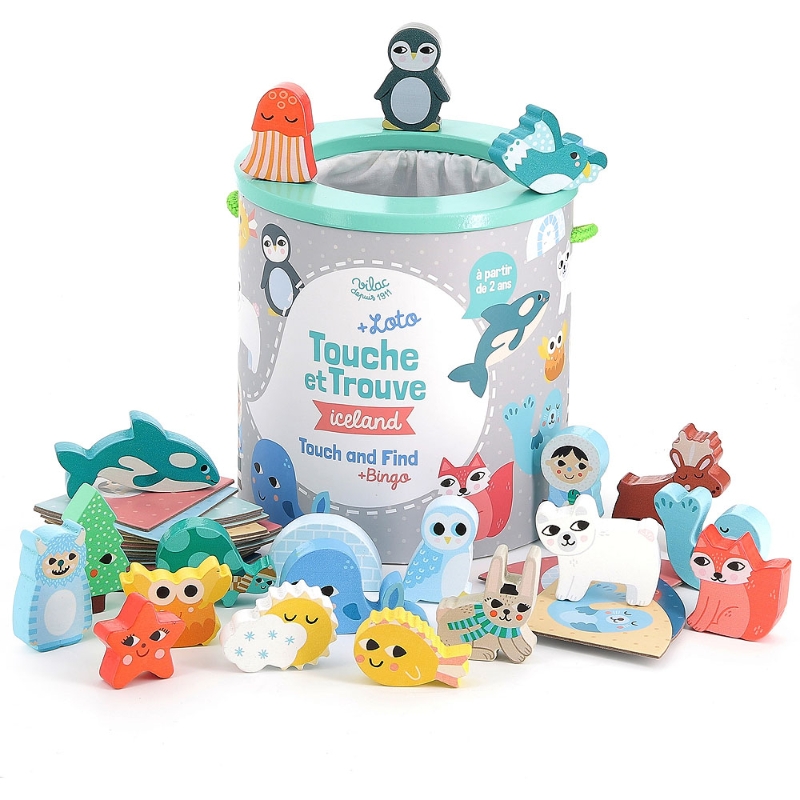Jeu tactile en bois Touche et Trouve Iceland Michelle Carlslund Vilac