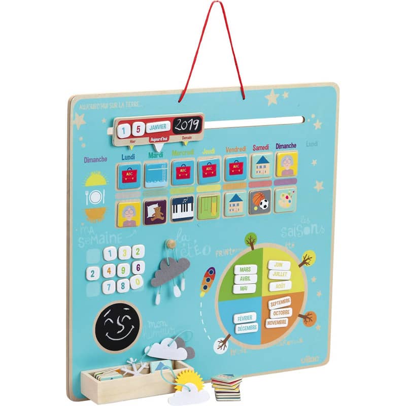 Jouet d'eveil Semainier magnetique Aujourd'hui sur la terre Vilac